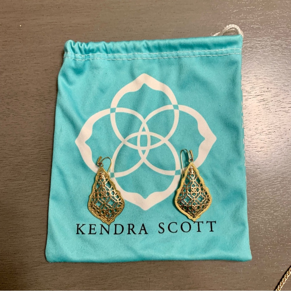 Kendra Scott Drop Earrings - Gold with Rose Gold